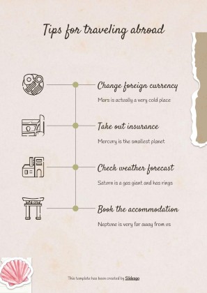 Modelo de apresentação Álbum de recortes cor creme: Planejamento de viagem à Coreia do Sul