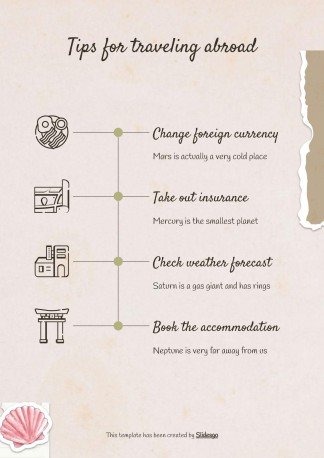 Modelo de apresentação Álbum de recortes cor creme: Planejamento de viagem à Coreia do Sul