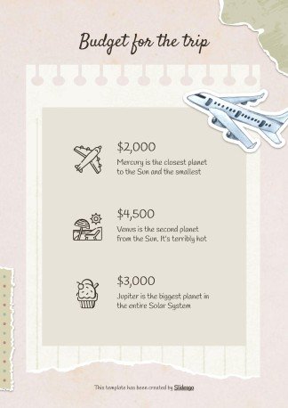 Modelo de apresentação Álbum de recortes cor creme: Planejamento de viagem à Coreia do Sul