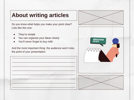 Writing a News Article Workshop presentation template 