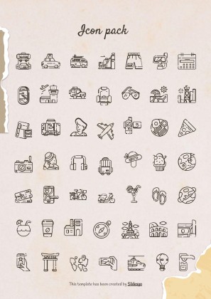 Modelo de apresentação Álbum de recortes cor creme: Planejamento de viagem à Coreia do Sul