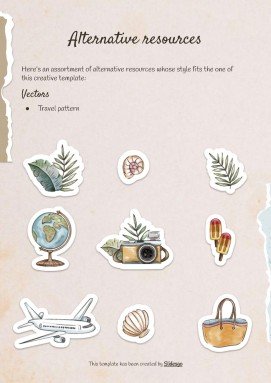 Modelo de apresentação Álbum de recortes cor creme: Planejamento de viagem à Coreia do Sul