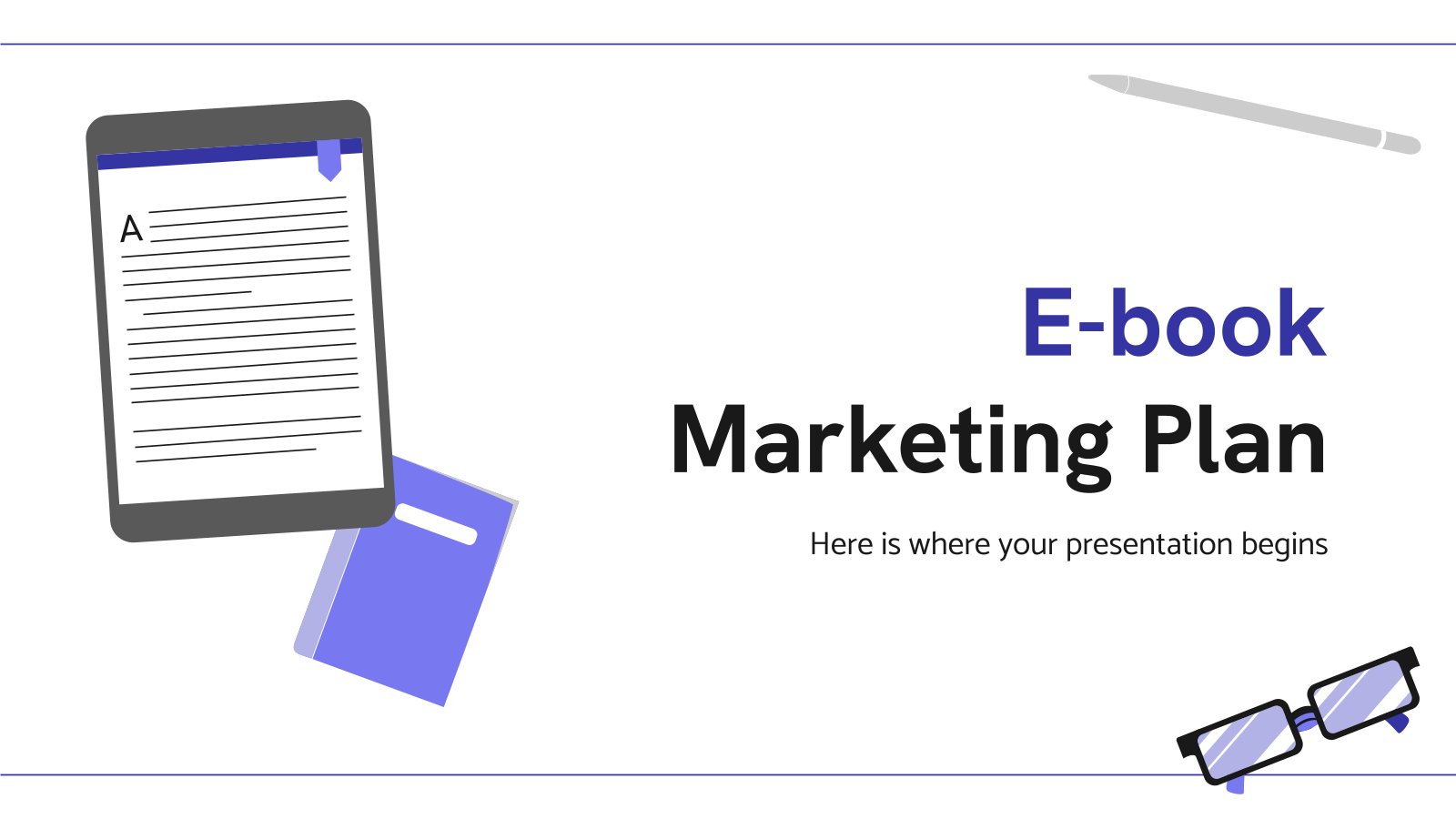 E-book Marketing Plan presentation template 