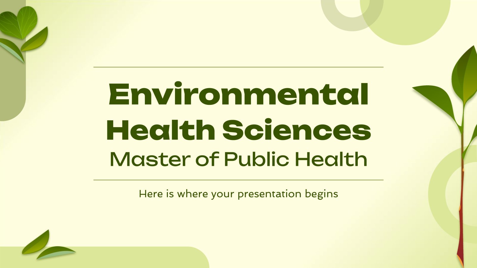 Sciences de la santé environnementale - Master en santé publique Modèles de présentation