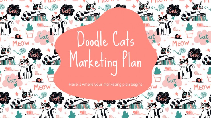 Doodle Cats Marketing Plan presentation template