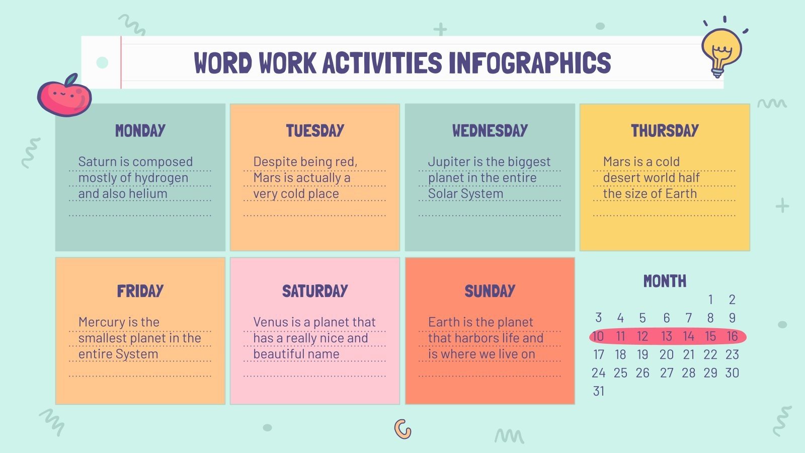Word Work Activities Infographics | Google Slides & PPT template