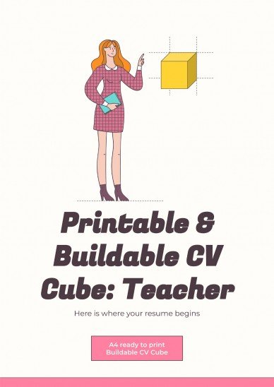 Printable & Buildable CV Cube: Teacher presentation template