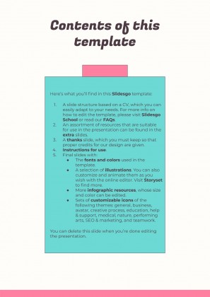 Printable & Buildable CV Cube: Teacher presentation template