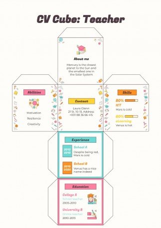 Printable & Buildable CV Cube: Teacher presentation template