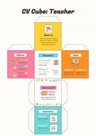Printable & Buildable CV Cube: Teacher presentation template
