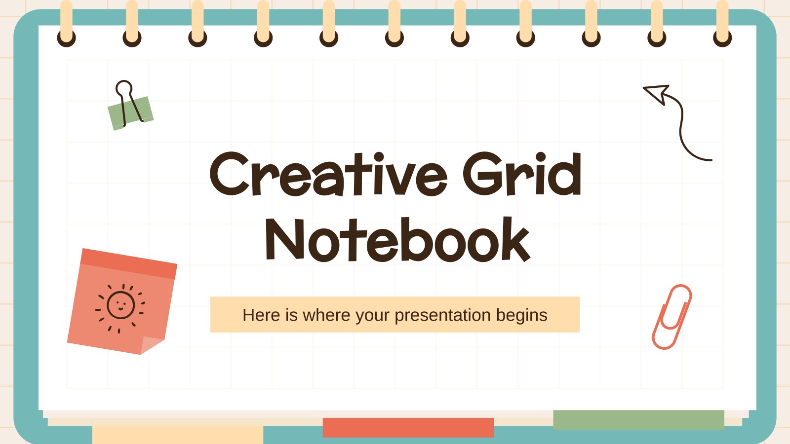 Creative Grid Notebook presentation template 