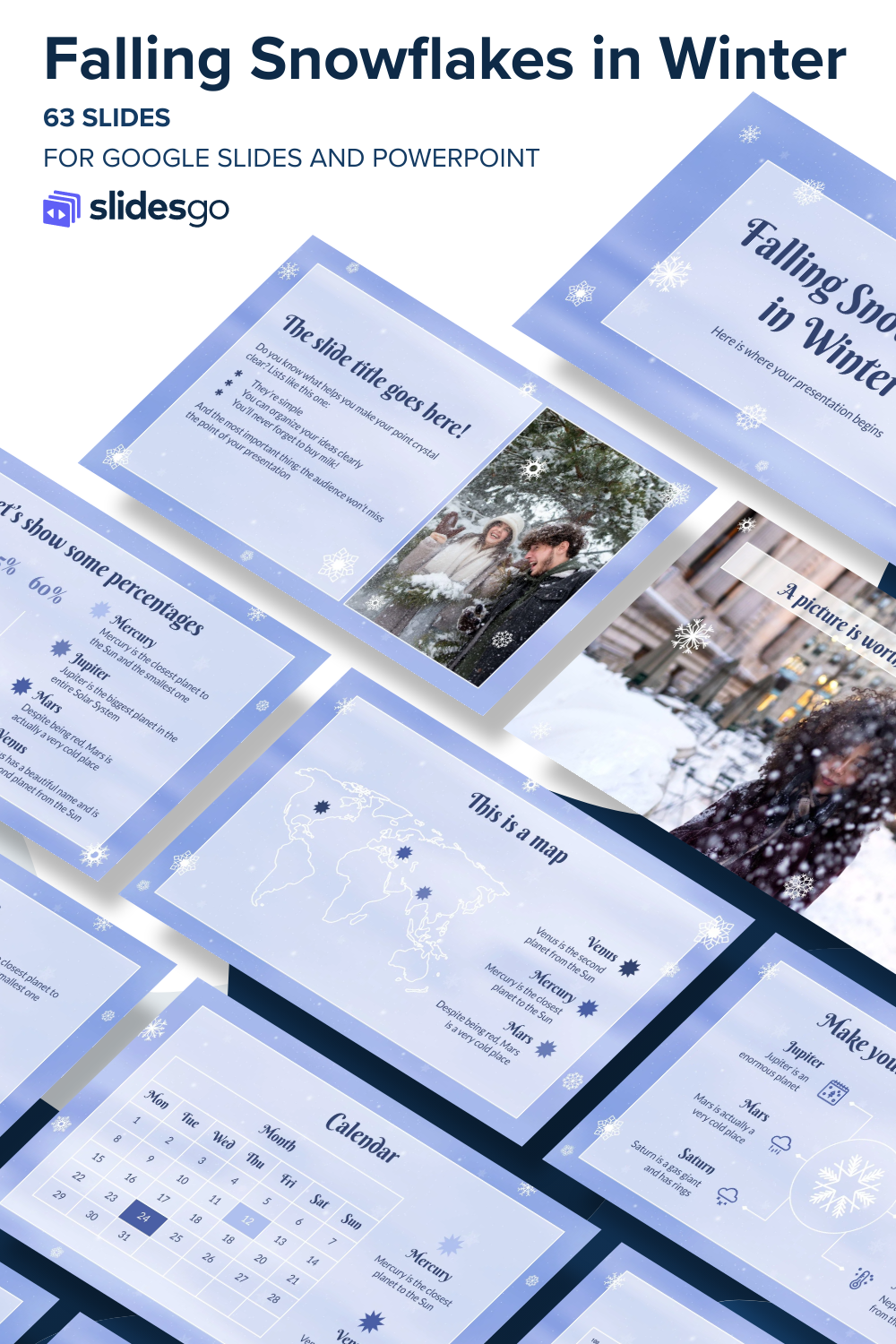 Falling Snowflakes in Winter | Google Slides & PowerPoint