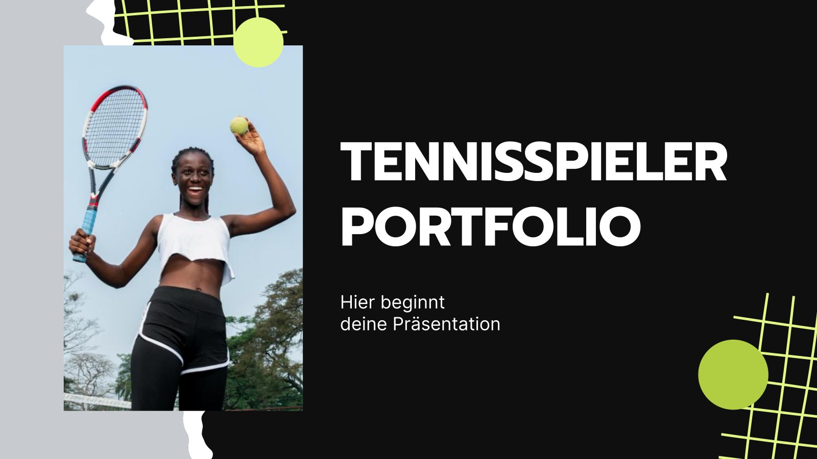 Tennis Player Portfolio presentation template 