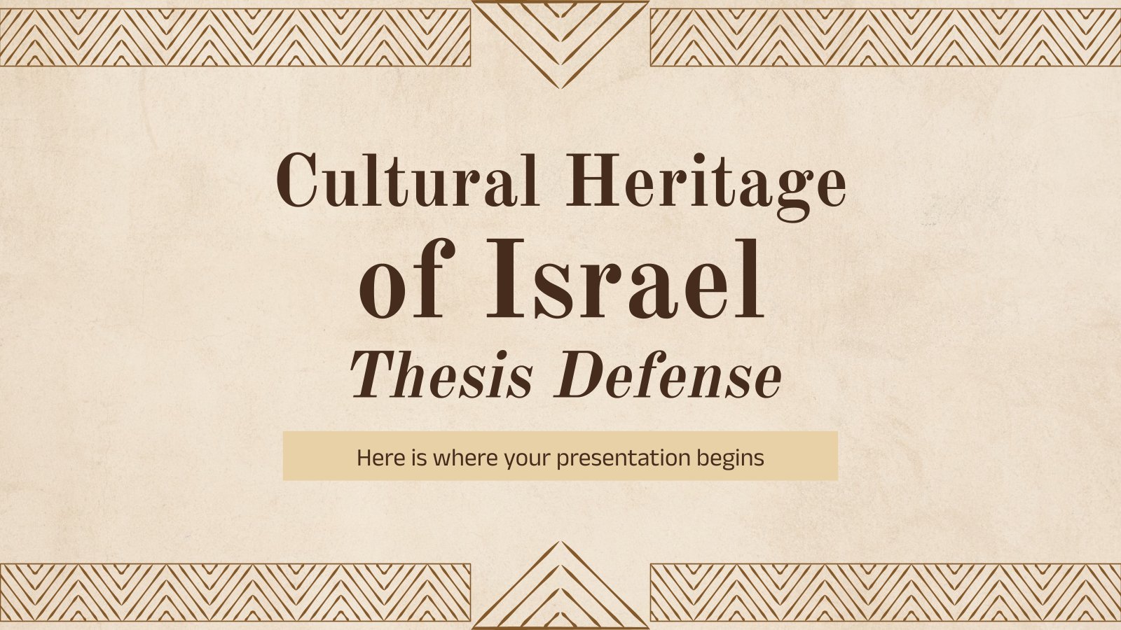 Cultural Heritage of Israel Thesis Defense presentation template 