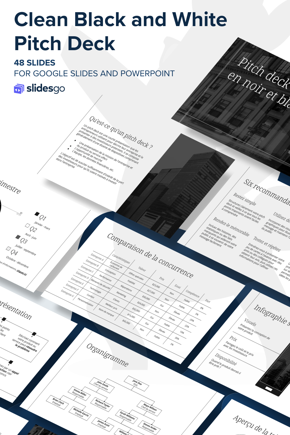 Clean Black and White Pitch Deck Presentation