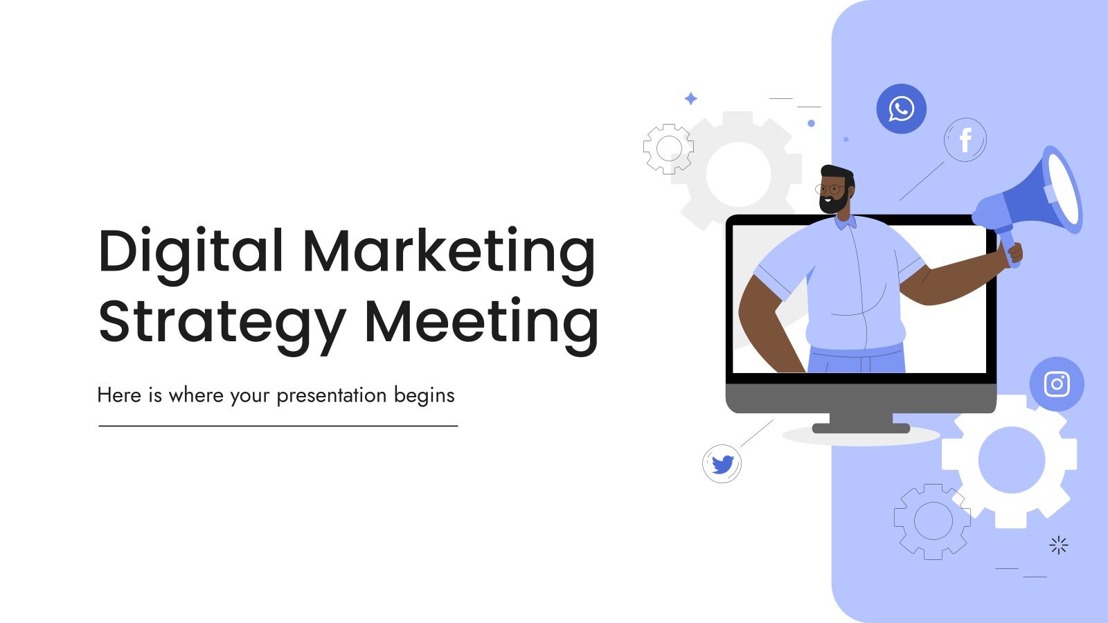 Digital Marketing Strategy Meeting presentation template 