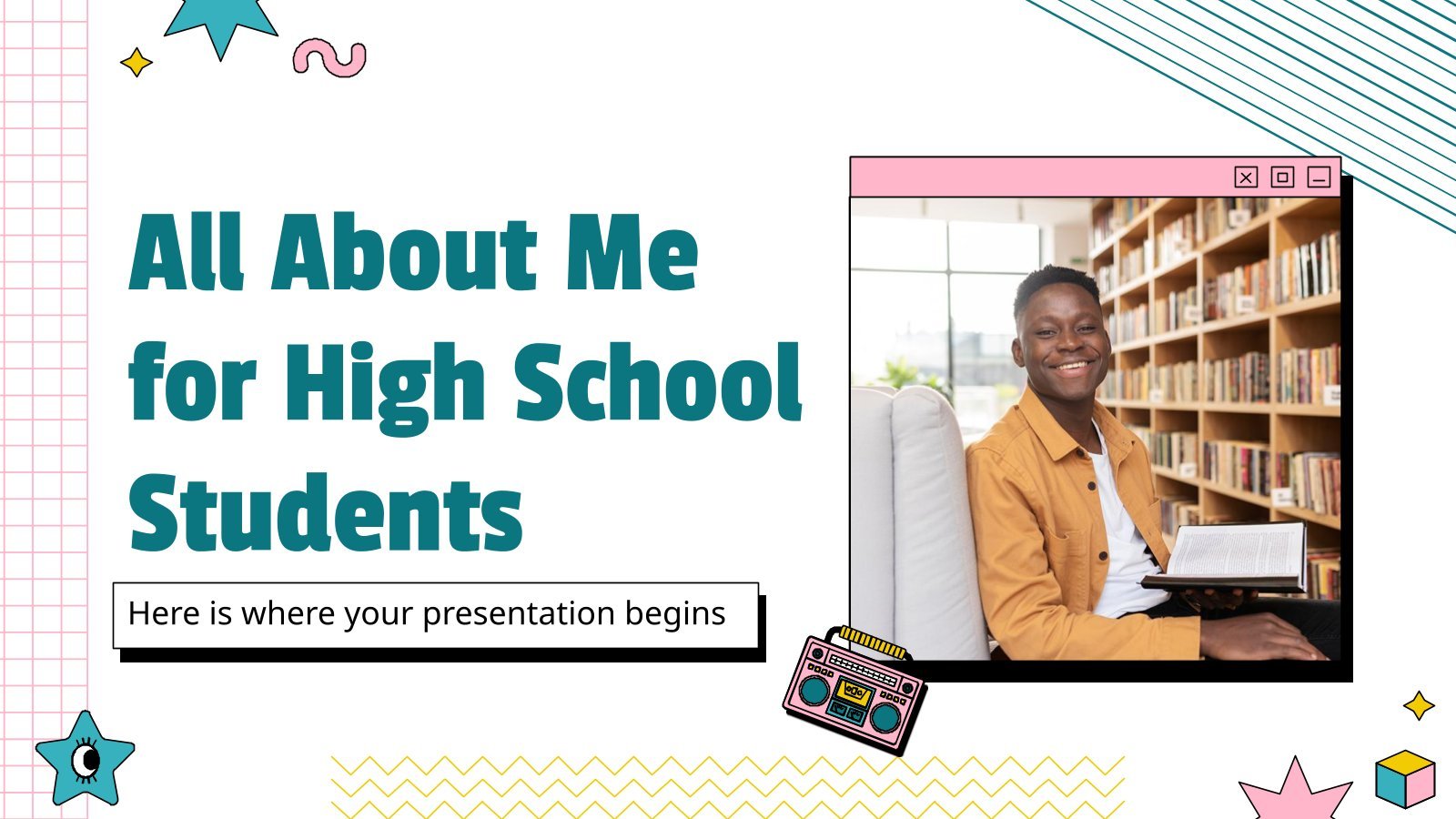 All About Me for High School Students presentation template 