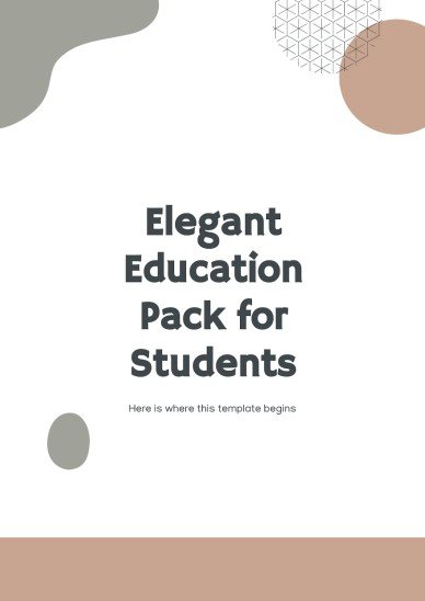 학생들을 위한 우아한 교육 팩 프레젠테이션 템플릿