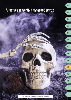 Halloween Cartoon Skeletons Yearly Planner for High School presentation template 