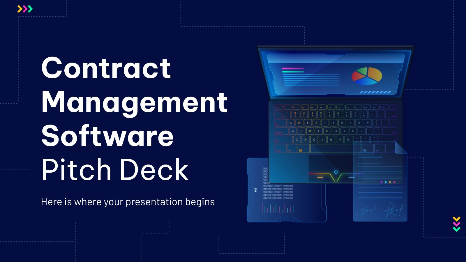 Contract Management Software Pitch Deck presentation template 