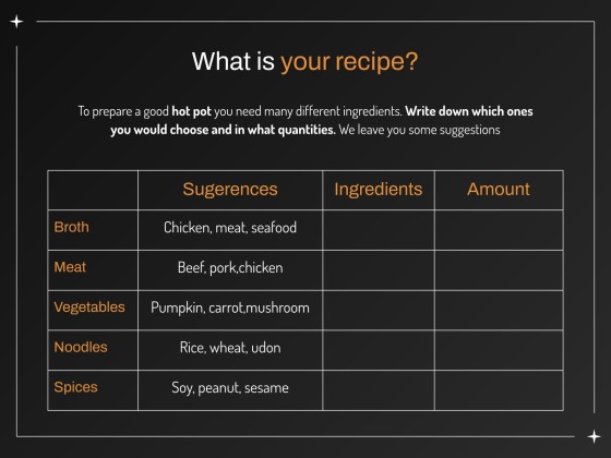 훠궈 레시피 워크숍 프레젠테이션 템플릿