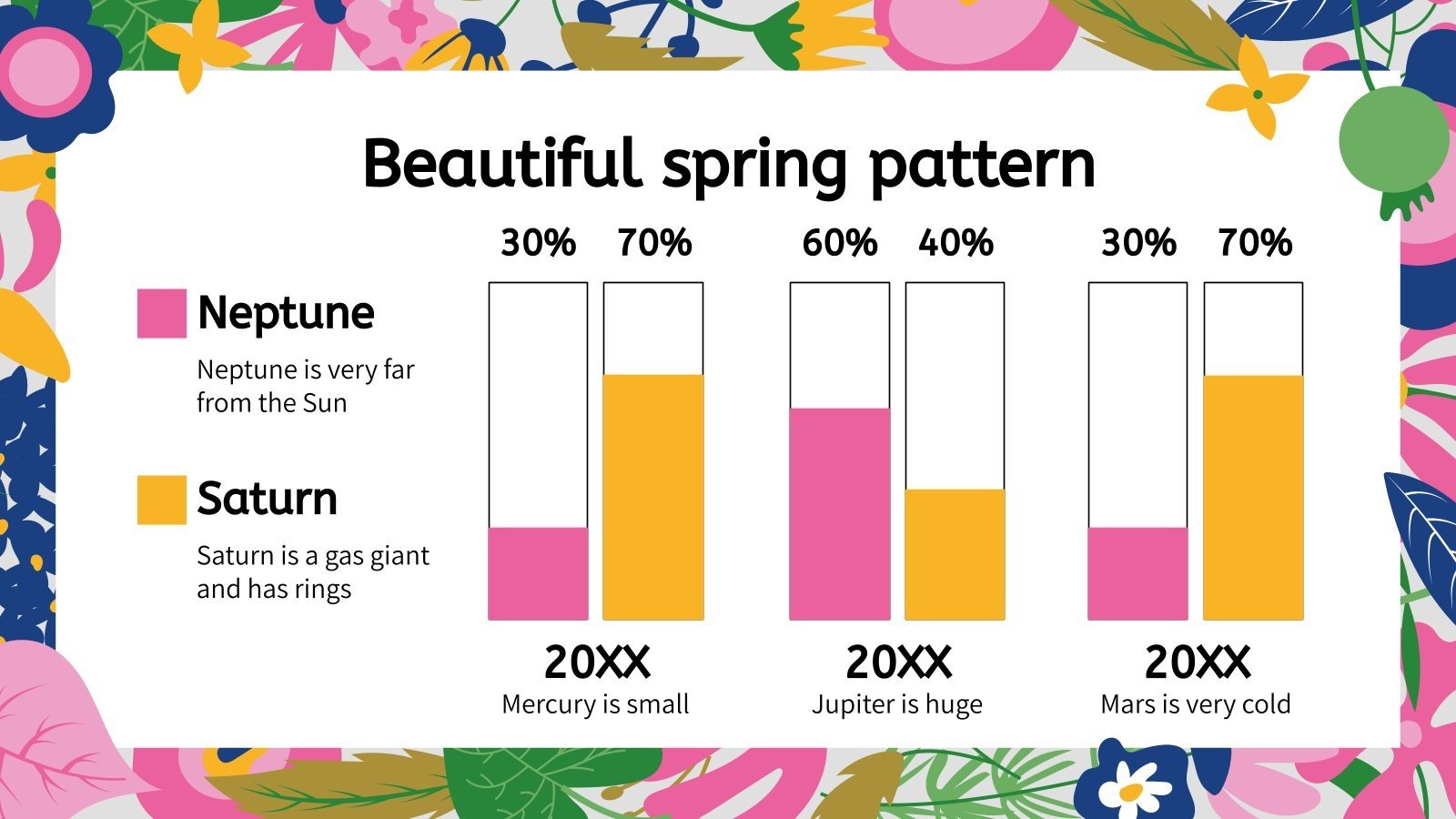 Beautiful Spring Pattern Infographics Template
