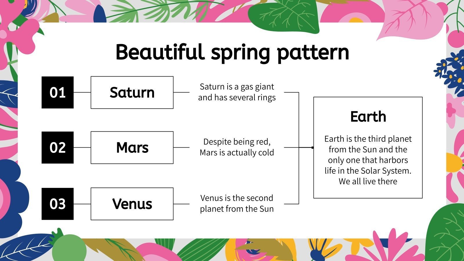 Beautiful Spring Pattern Infographics Template