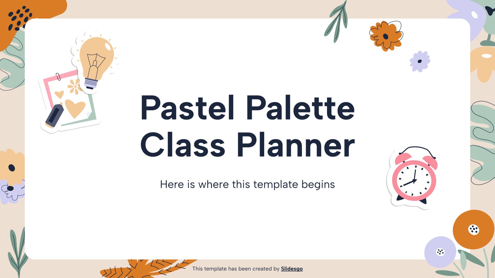 Plantilla de presentación Agenda para clases con paleta de colores pastel