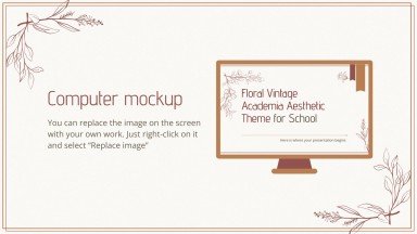 Modelo de apresentação Tema de estética floral Vintage Academia para a escola