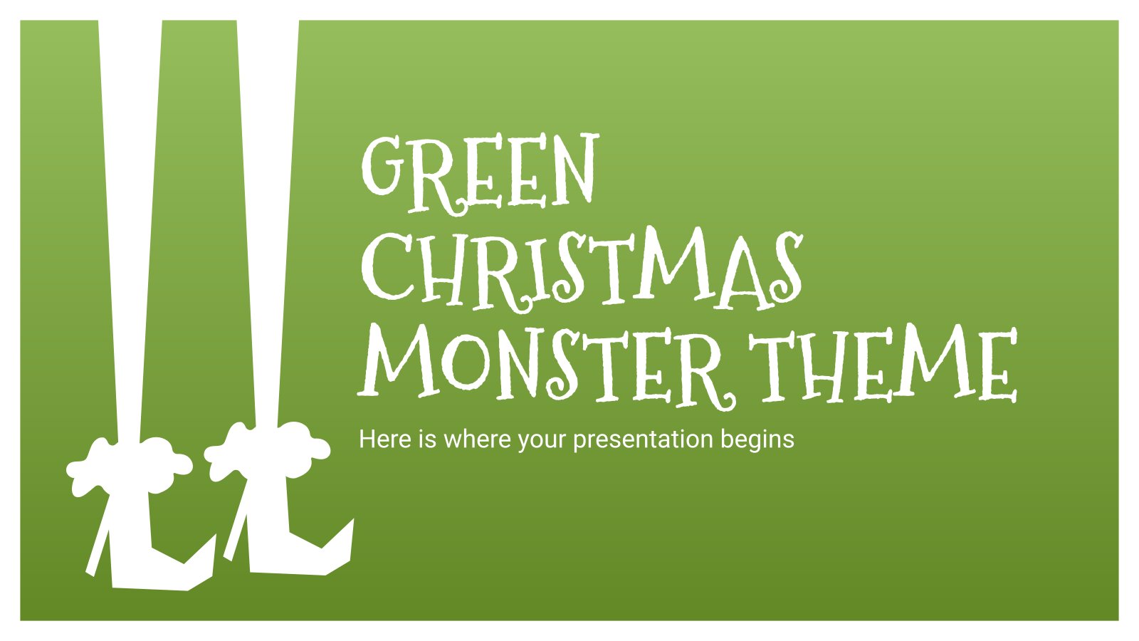 Green Christmas Monster Theme presentation template 