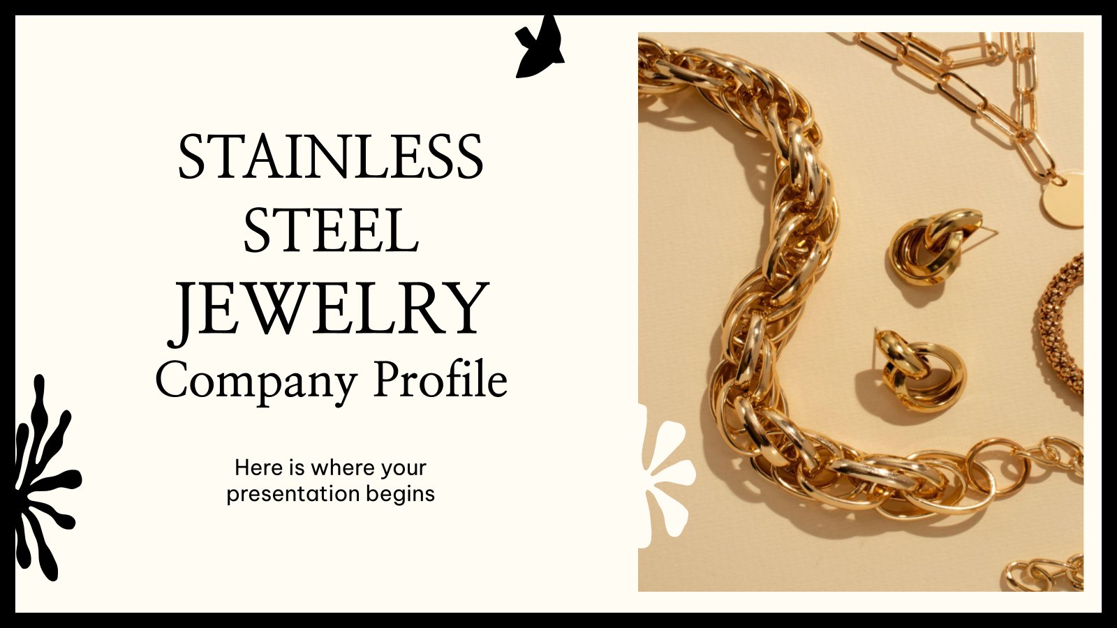 Profil de l'entreprise de bijoux en acier inoxydable Modèles de présentation