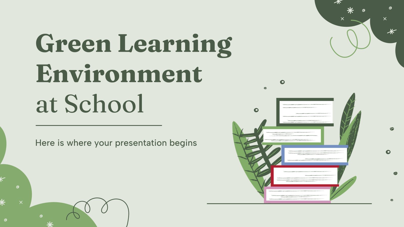 Green Learning Environment at School presentation template 