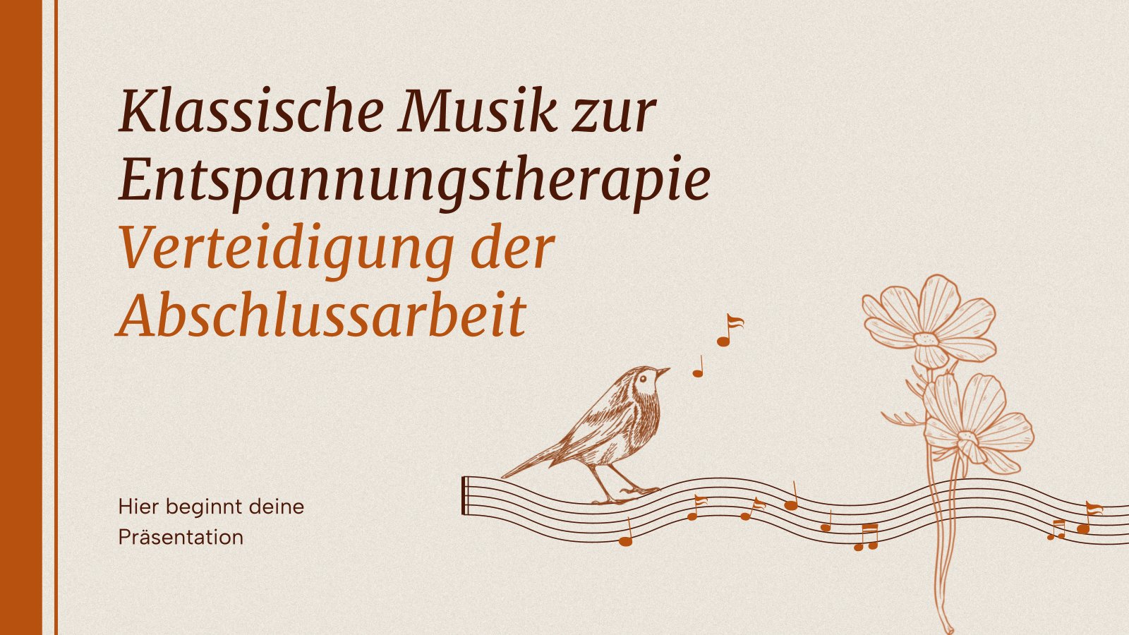 Klassische Musik zur Entspannungstherapie - Verteidigung der Abschlussarbeit Präsentationsvorlage