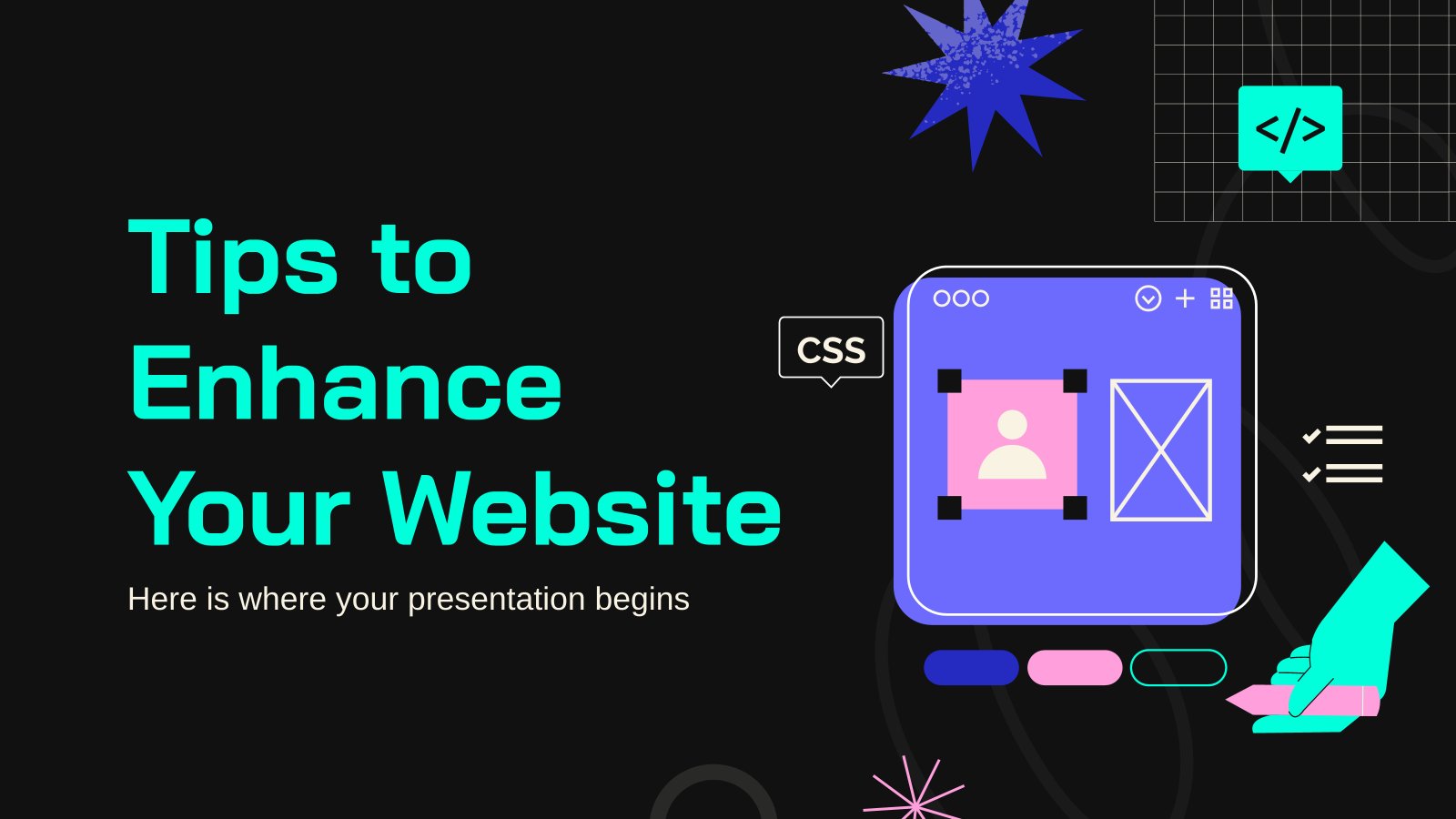 Tips to Enhance Your Website presentation template 