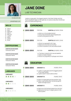 Lebenslauf eines Labortechnikers Präsentationsvorlage