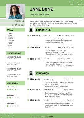Lebenslauf eines Labortechnikers Präsentationsvorlage