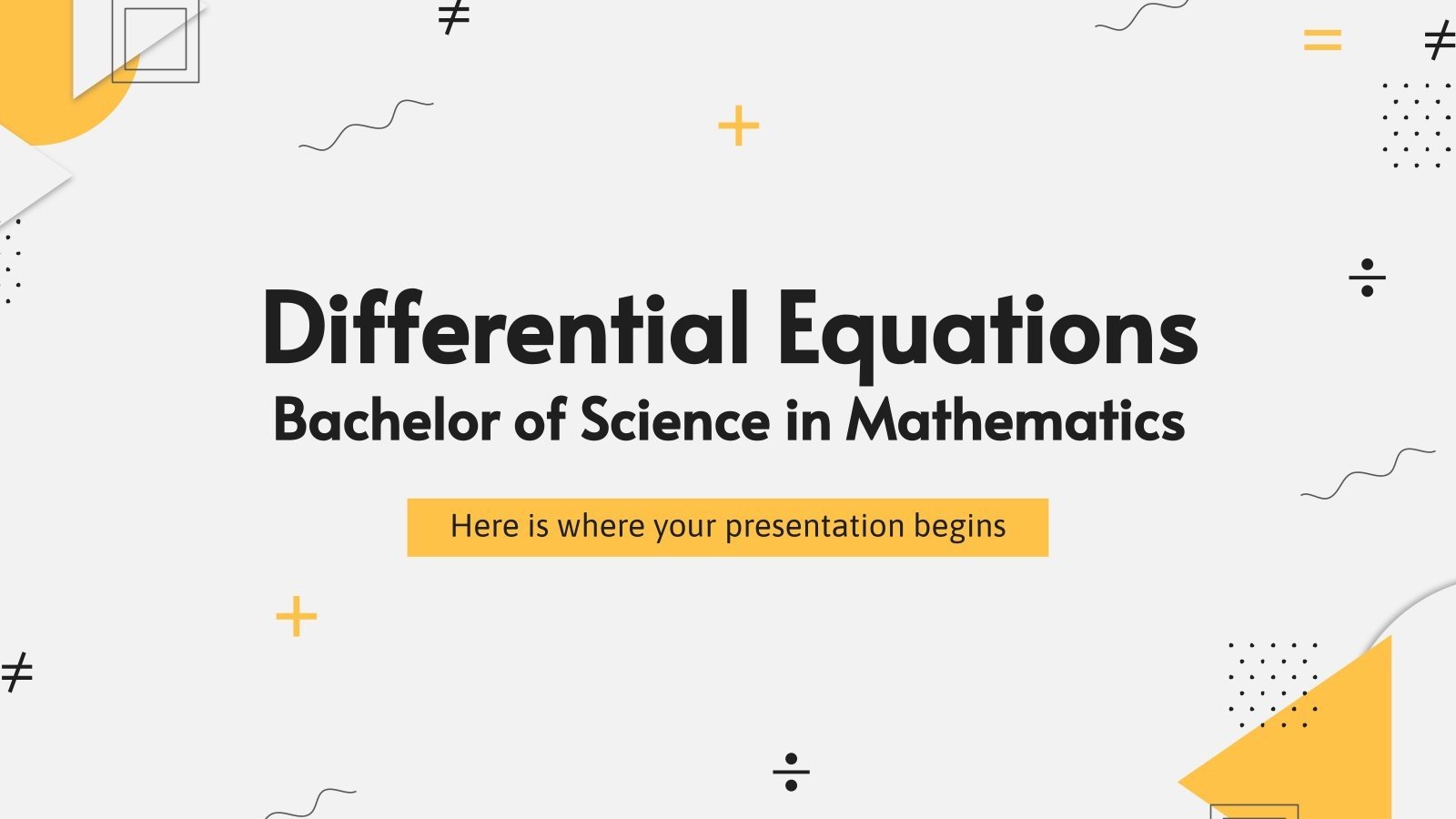 Equations différentielles - Diplôme en mathématiques Modèles de présentation