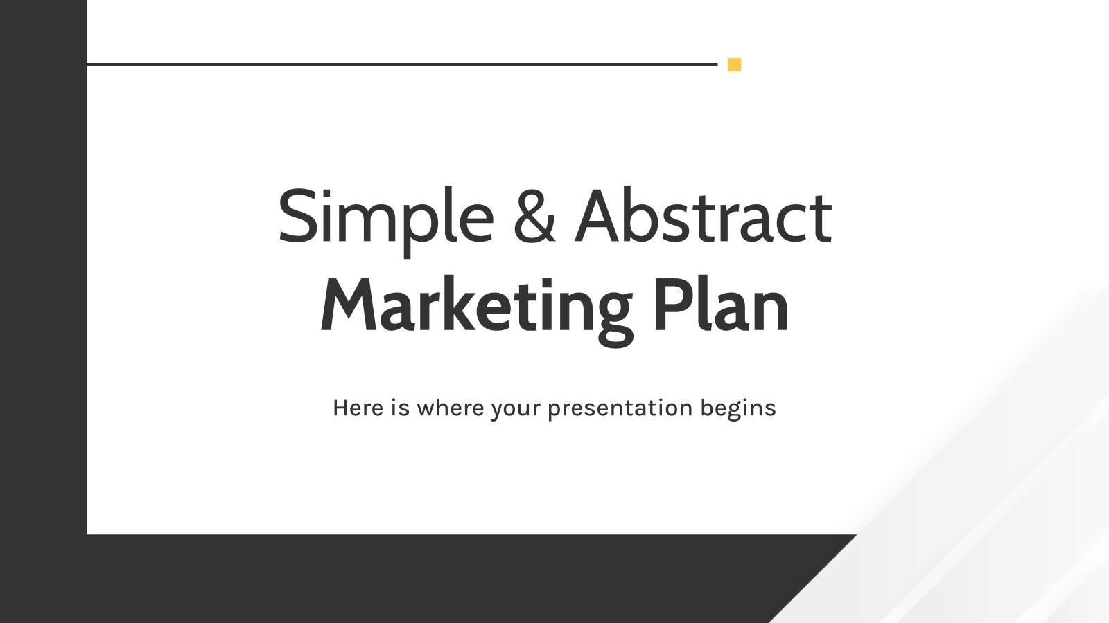 Simple & Abstract Marketing Plan Presentation