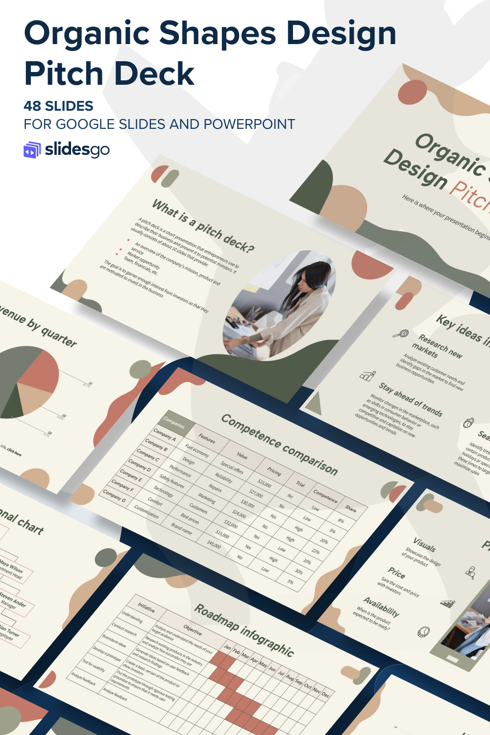 Organic Shapes Design Pitch Deck Presentation