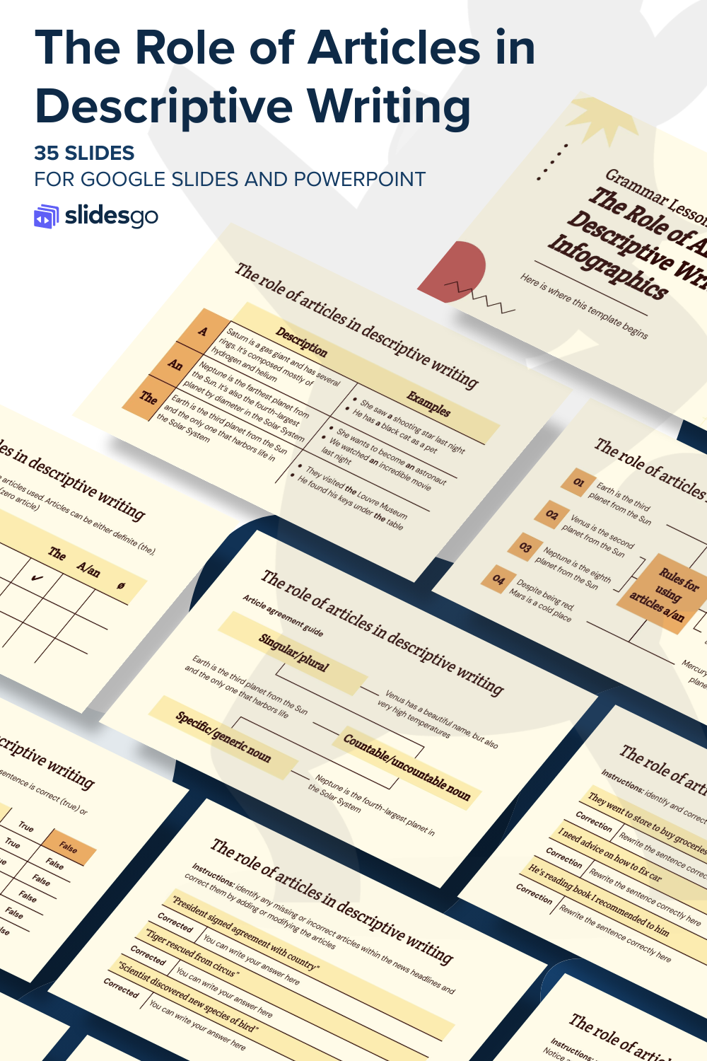 The Role of Articles in Descriptive Writing Infographics