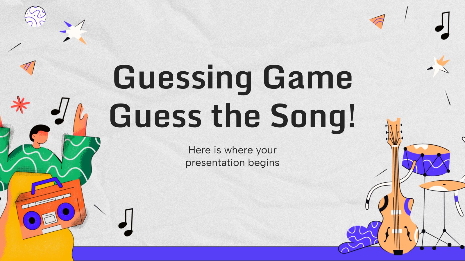 Plantilla de presentación Juego: ¡adivina la canción!