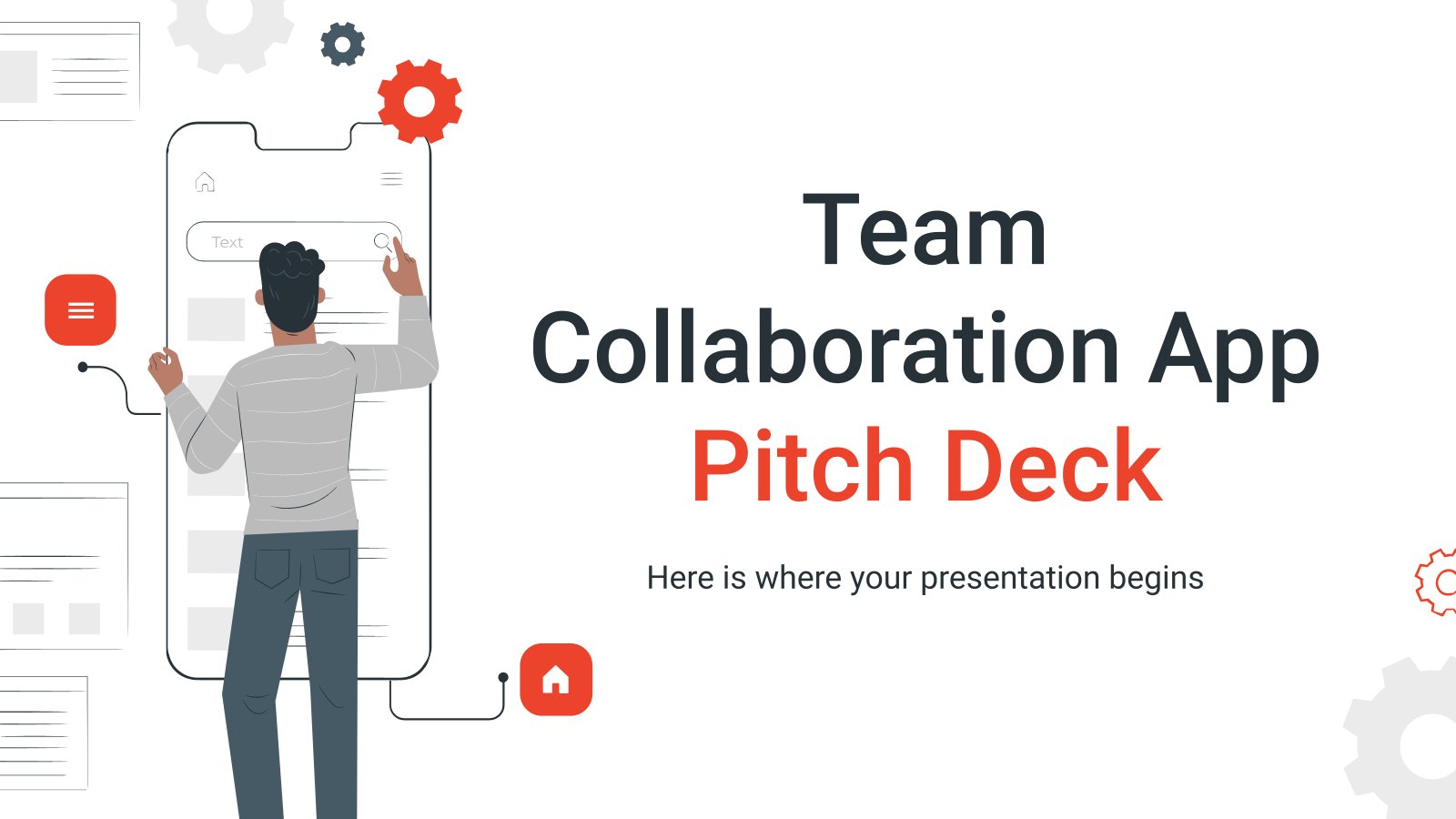 Pitch deck pour une application de travail collaboratif Modèles de présentation