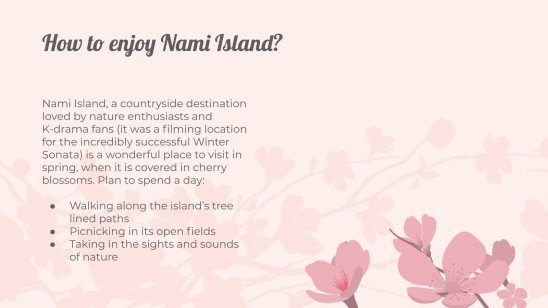 Nami Island Cherry Blossom Festival presentation template 