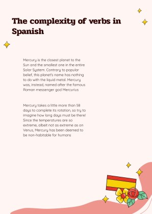 Verb Conjugation and Tenses - Spanish - Foreign Language - 7th Grade presentation template 