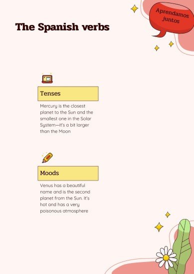 Verb Conjugation and Tenses - Spanish - Foreign Language - 7th Grade presentation template 