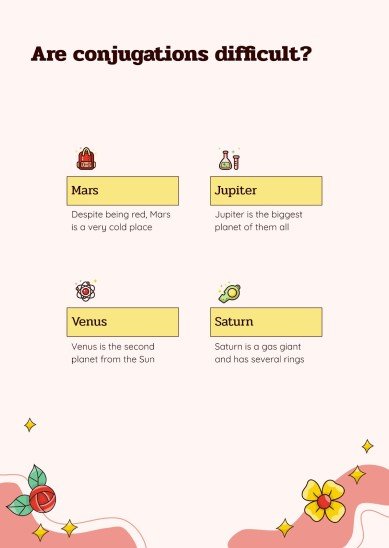 Verb Conjugation and Tenses - Spanish - Foreign Language - 7th Grade presentation template 