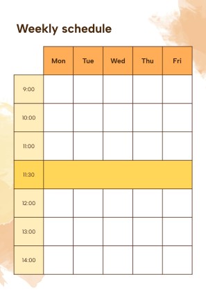 Modelo de apresentação Agenda para a universidade com salpicos de aquarela