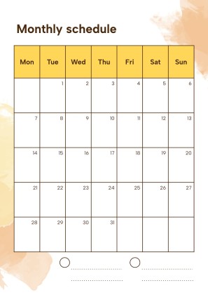 Modelo de apresentação Agenda para a universidade com salpicos de aquarela