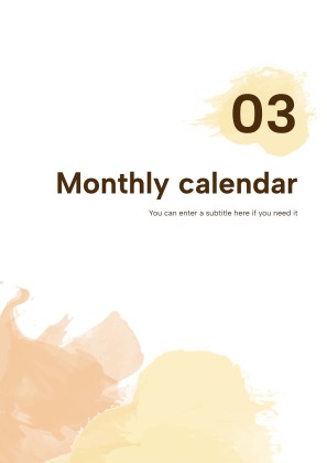 Modelo de apresentação Agenda para a universidade com salpicos de aquarela