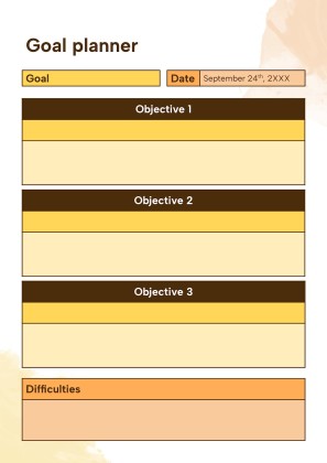 Modelo de apresentação Agenda para a universidade com salpicos de aquarela